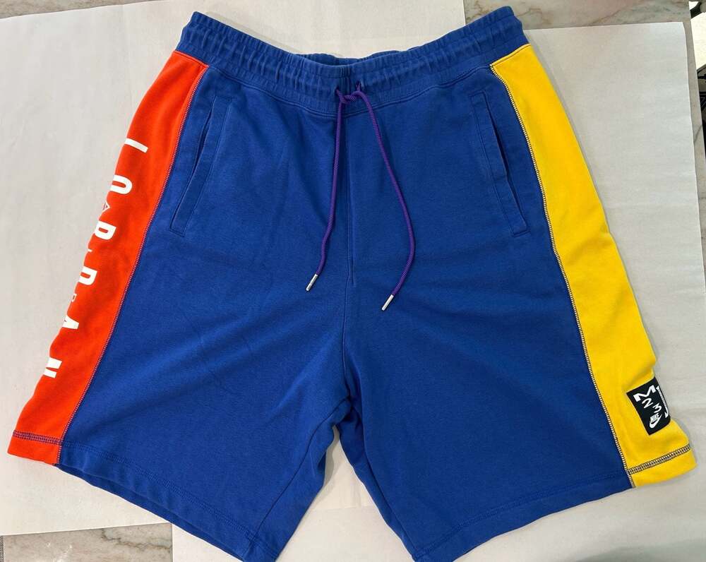 Jordan Sport DNA Fleece Shorts Blue Orange Yellow XL
